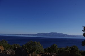 View of the Greek island of Lesbos