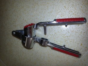 Pitter and garlic press.